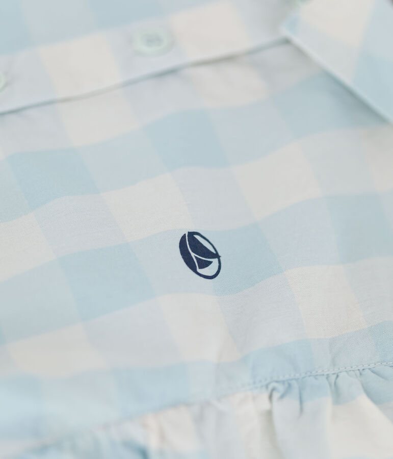 Jurk met korte mouwen van popeline voor meisjes BOLDAIR/wit