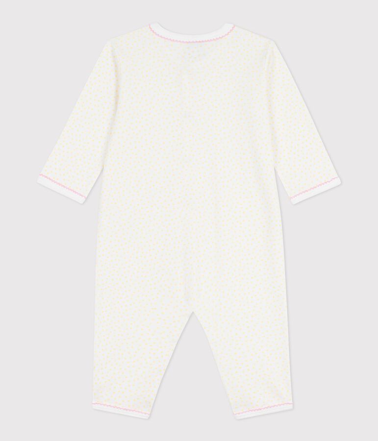 Pyjama b&eacute;b&eacute; en coton sans pieds imprim&eacute; petits pois jaune/jaune
