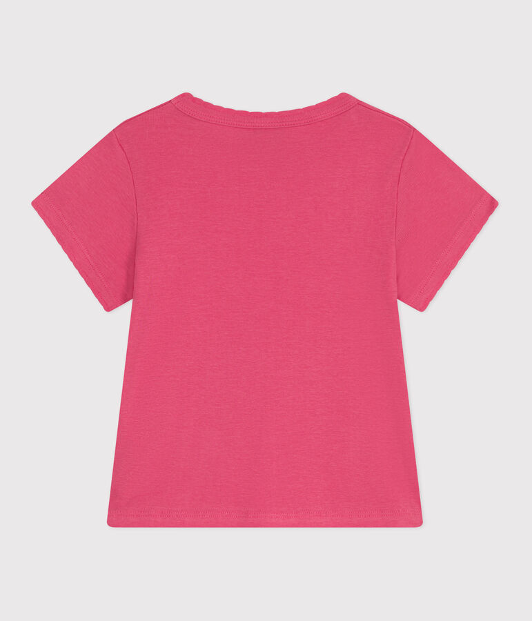 Teeshirt enfant en coton manches courtes uni rose