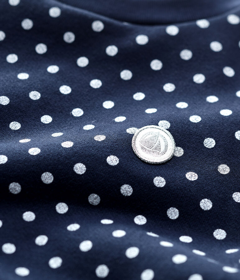 Sweatshirt en molleton enfant fille bleu/blanc