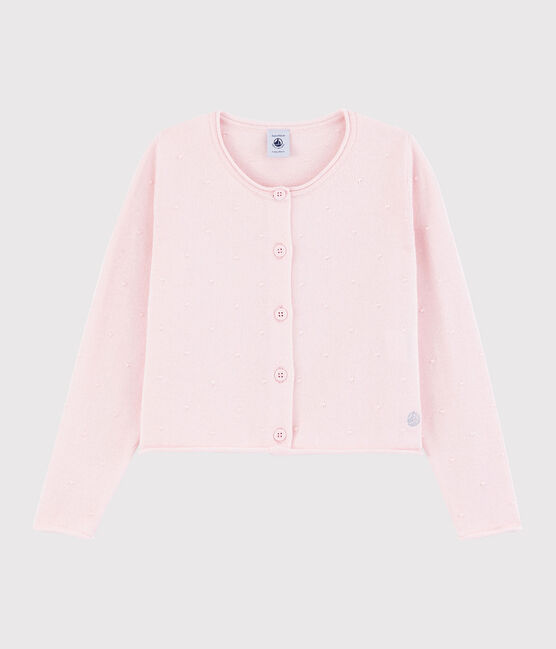 Katoenen cardigan voor meisjes roze MINOIS