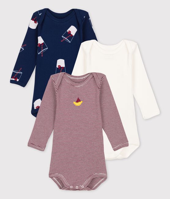 Lot de 3 bodies bébé en coton biologique Tajinebanane x Petit Bateau variante 1