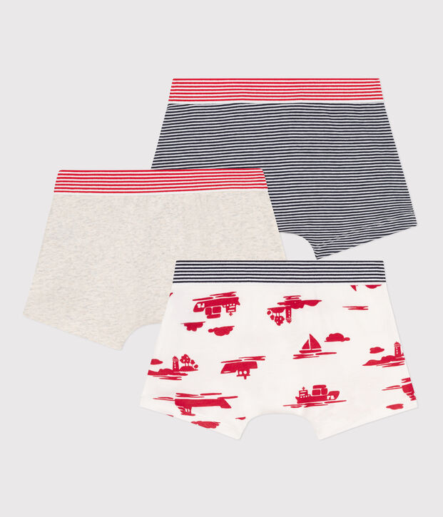 Lot de 3 boxers Le Havre en coton petit gar&ccedil;on multicouleur