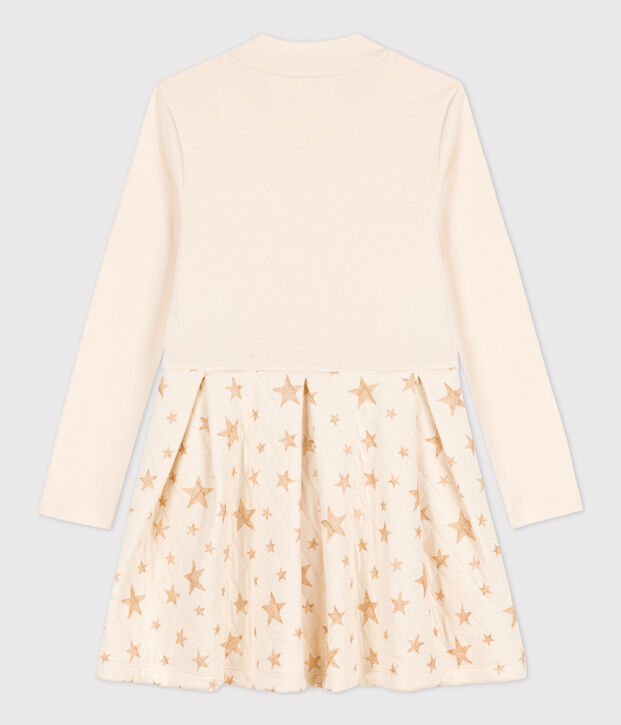 Robe manches longues bimati&egrave;re enfant fille &eacute;cru
