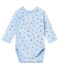 Eerste body met lange mouwen voor babyjongens blauw FRAICHEUR/blauw ALASKA