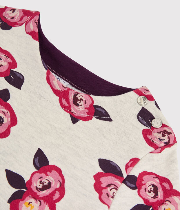 Robe manches longues enfant fille beige/multicouleur