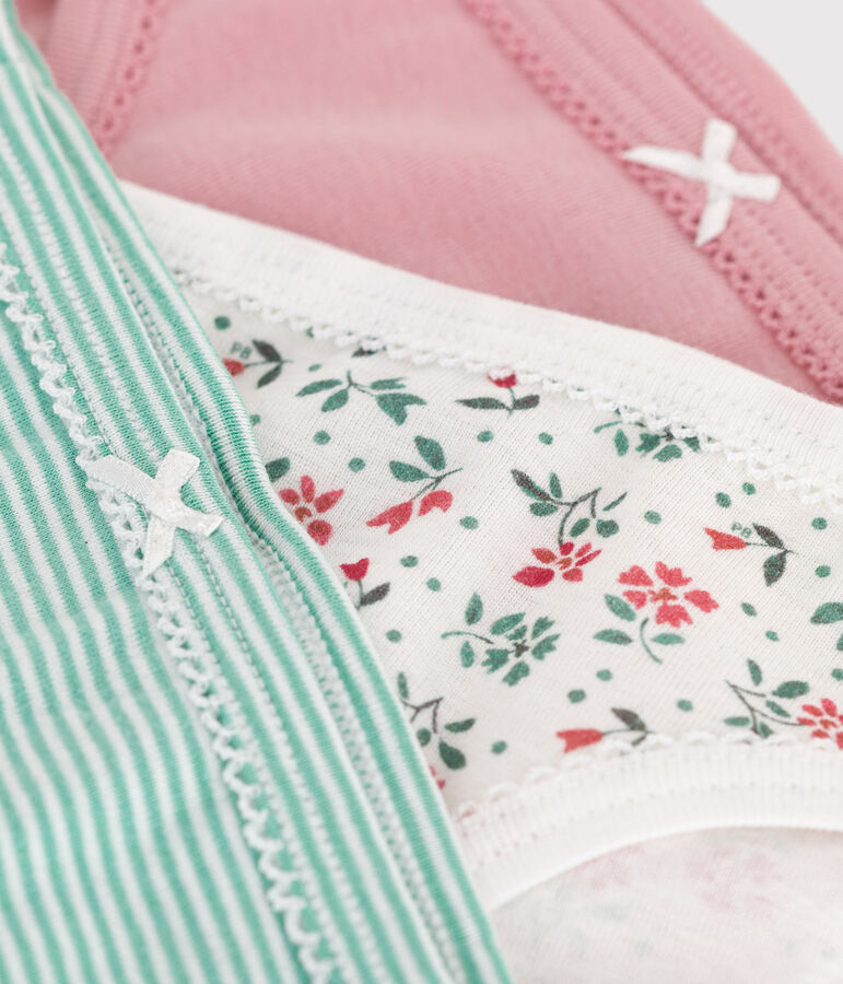 Lot de 3 culottes enfant en coton fleuries multicouleur