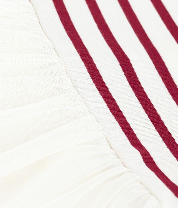 Babyjurkje met korte mouwen uit twee materialen rood/rood