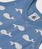 Kort katoenen pakje met walvisprint voor baby's blauw BEACH/ MARSHMALLOW