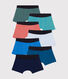 Set met 5 effen boxershorts van katoen voor kinderen