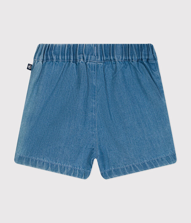 Short van lichte denim voor baby's blauw