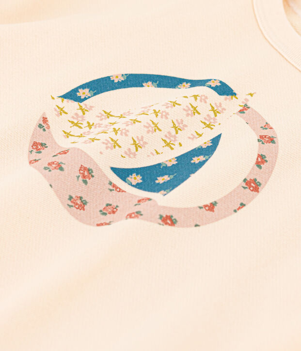 Sweater in molton voor meisjes ecru