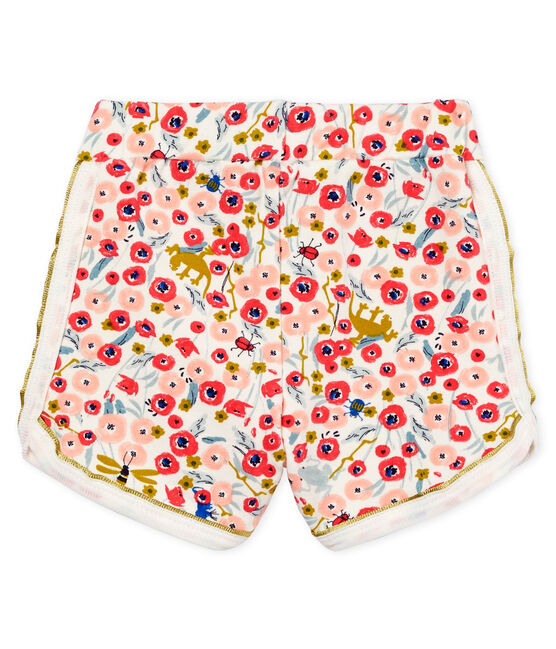 Short met print voor babymeisjes wit MARSHMALLOW/wit MULTICO