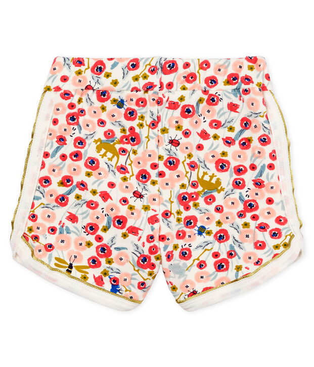 Short met print voor babymeisjes wit/multicouleur