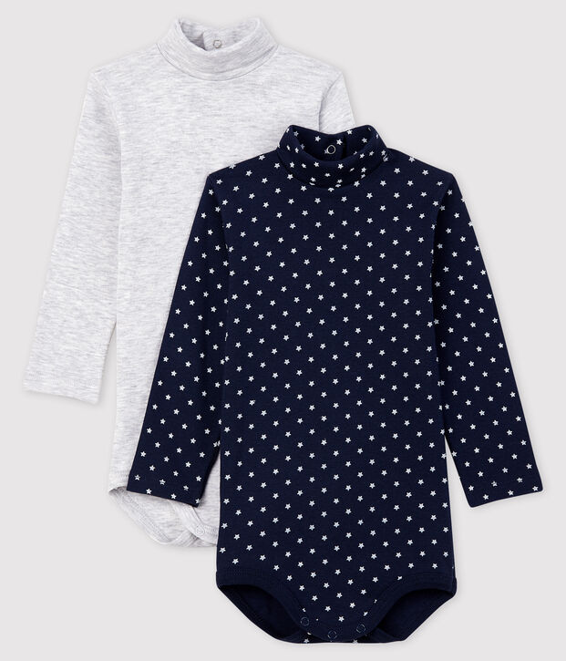 Lot de 2 bodies longues b&eacute;b&eacute; fille multicouleur