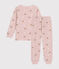 Kinderpyjama van geruwde fleece met sterren- en hartjesprint roze SALINE/wit MULTICO