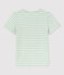 DE STRAIGHT-FIT, T-shirt voor dames met ronde hals in biokatoen groen HERBIER/ MARSHMALLOW