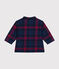 Flanellen geruit hemdje voor baby's blauw SMOKING/wit MULTICO