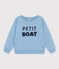 Sweatshirt bedrukt in fleece voor jongens en meisjes blauw AZUL