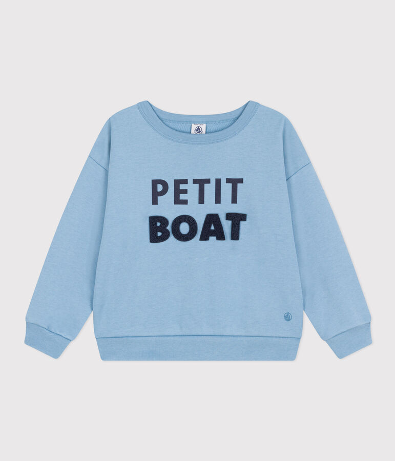 Sweatshirt imprim&eacute; en molleton enfant fille / gar&ccedil;on bleu