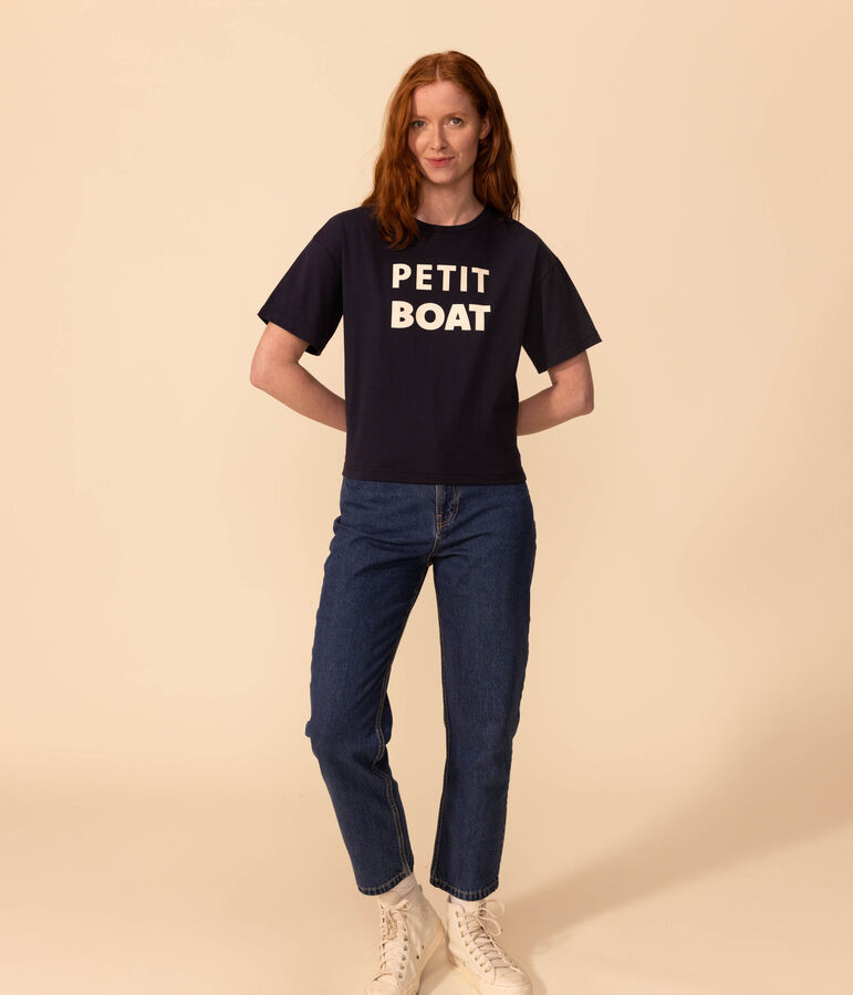 T-shirt LE BOXY en coton Femme bleu