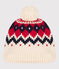 Bonnet jacquard en laine enfant garçon-fille blanc AVALANCHE/ MULTICO