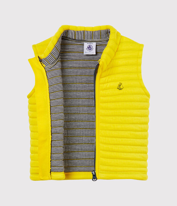 blouson sans manches en tubique matelass&eacute; b&eacute;b&eacute; gar&ccedil;on jaune