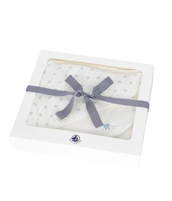 Doos met badhanddoek en slabbetje voor babyjongens variante 1