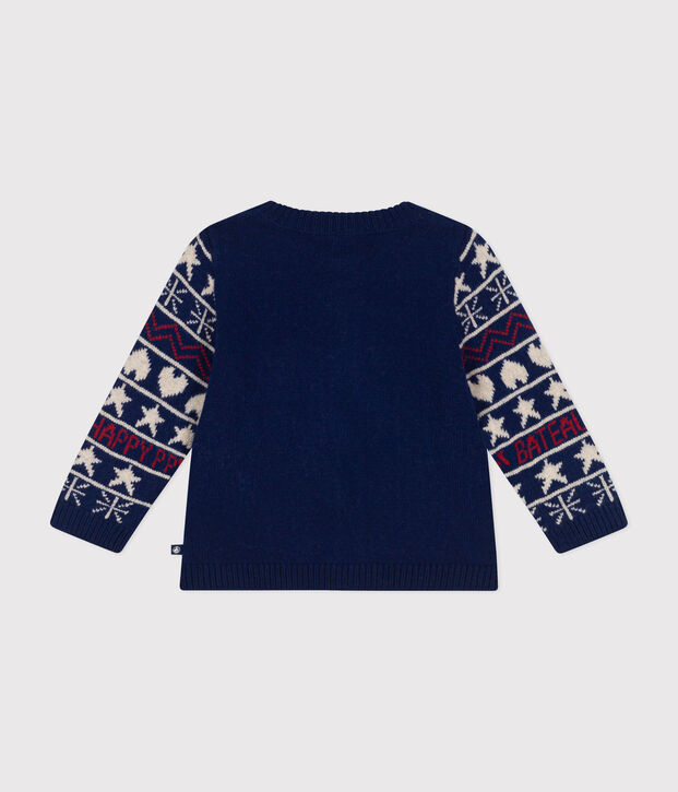 Baby gebreid vestje blauw/multicouleur