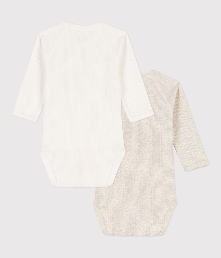Set van 2 katoenen overslagbody's met lange mouwen variante 1