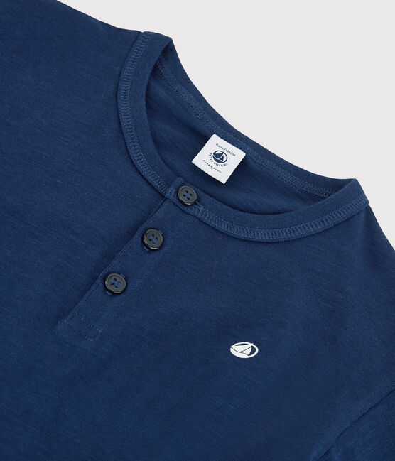 T-shirt met korte mouwen in katoen voor meisjes/jongens blauw MEDIEVAL