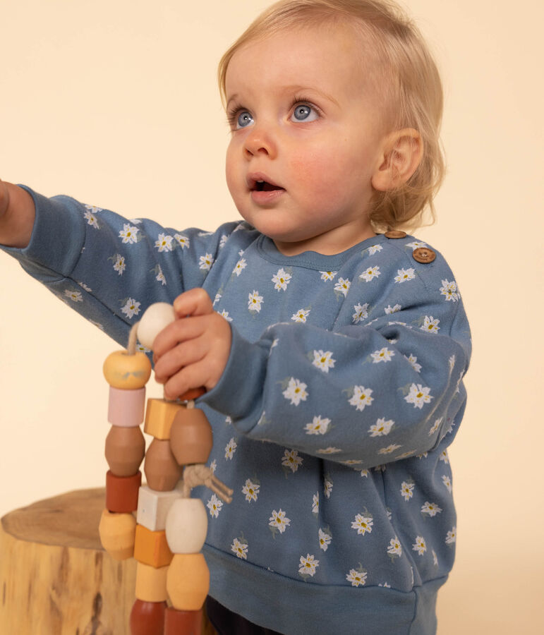 Sweatshirt en jersey &eacute;pais b&eacute;b&eacute; bleu/multicouleur