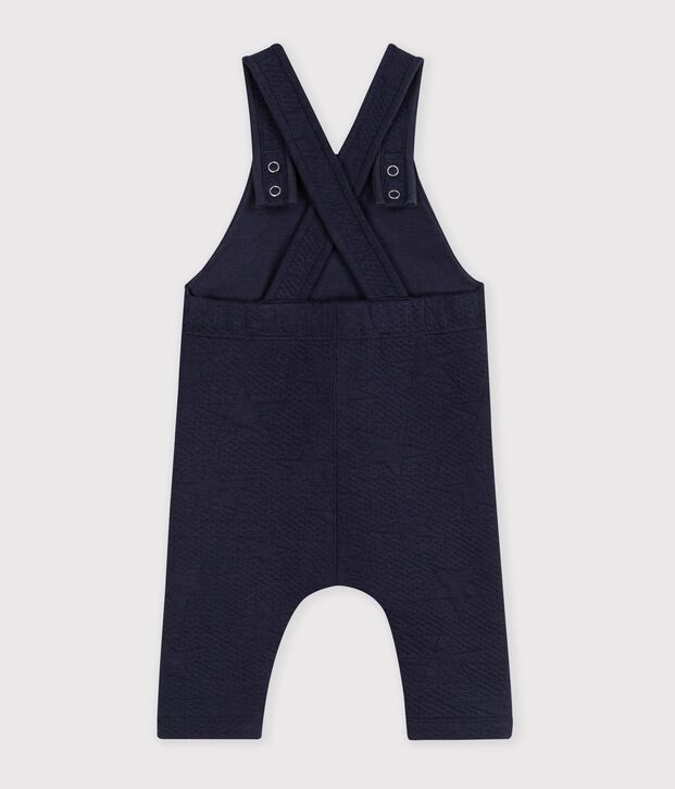 Salopette b&eacute;b&eacute; en coton &eacute;pais &agrave; motifs &eacute;toiles bleu marine