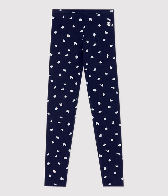 Legging en jersey élasthanne enfant fille bleu SMOKING/blanc MULTICO
