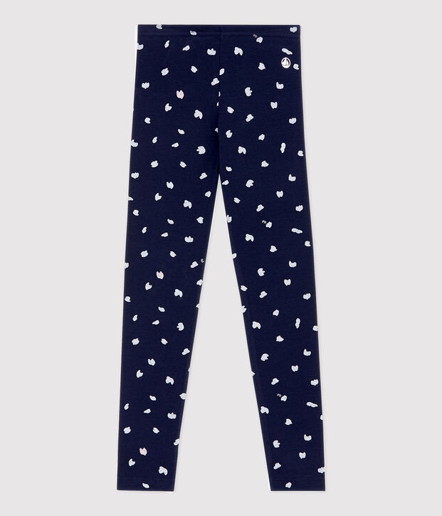 Legging en jersey &eacute;lasthanne enfant fille bleu/multicouleur