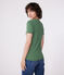 Linnen T-shirt met korte mouwen voor dames groen PALMERAIE