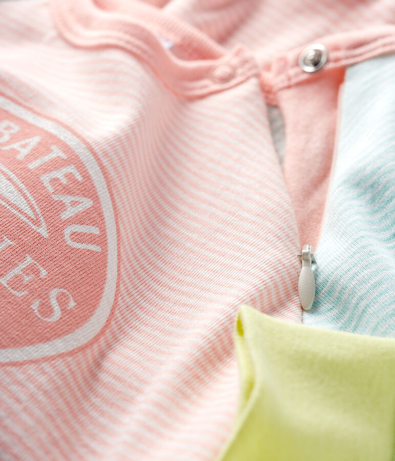 Slaappakje zonder voetjes van ribstof blauw/wit