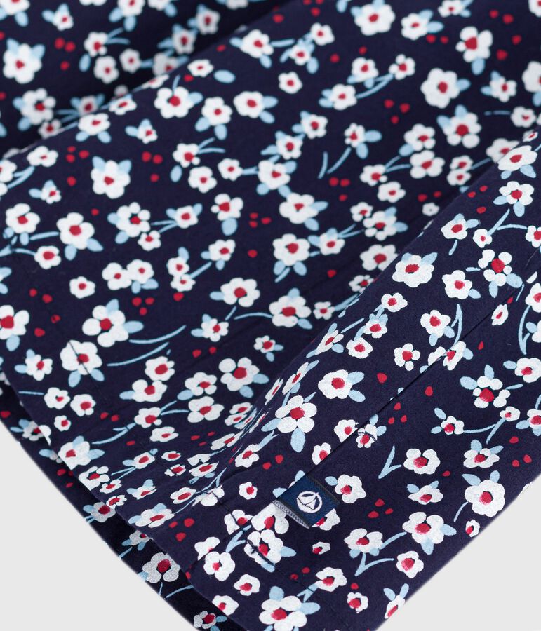 Robe enfant manches longues en coton bleu/multicouleur