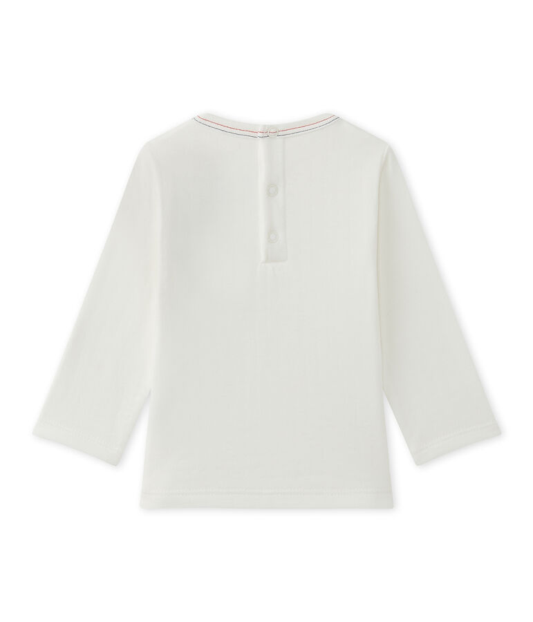 Effen T-shirt voor babyjongens wit MARSHMALLOW