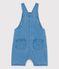 Korte lichte tuinbroek van biologisch denim voor baby's blauw DENIM CLAIR