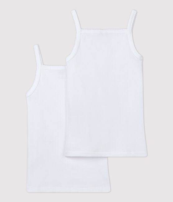 Set van 2 witte hemdjes met bandjes voor meisjes variante 1