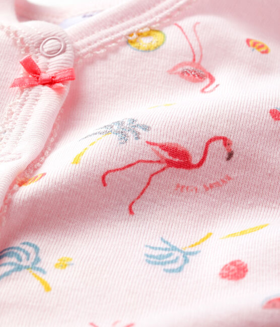 Dors bien bébé fille en côte rose VIENNE/blanc MULTICO