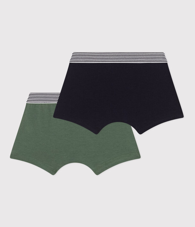 Lot de 2 boxers en coton et &eacute;lasthanne enfant variante 1