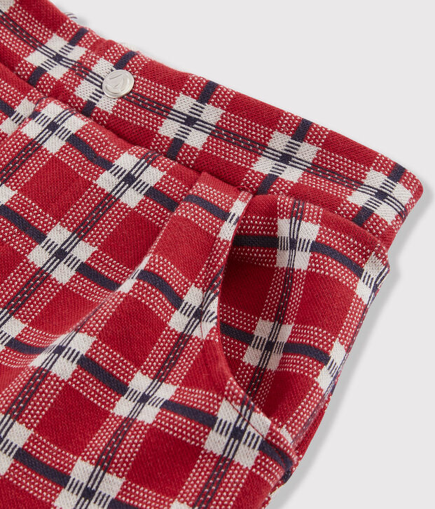 Short en maille enfant fille rouge/multicouleur