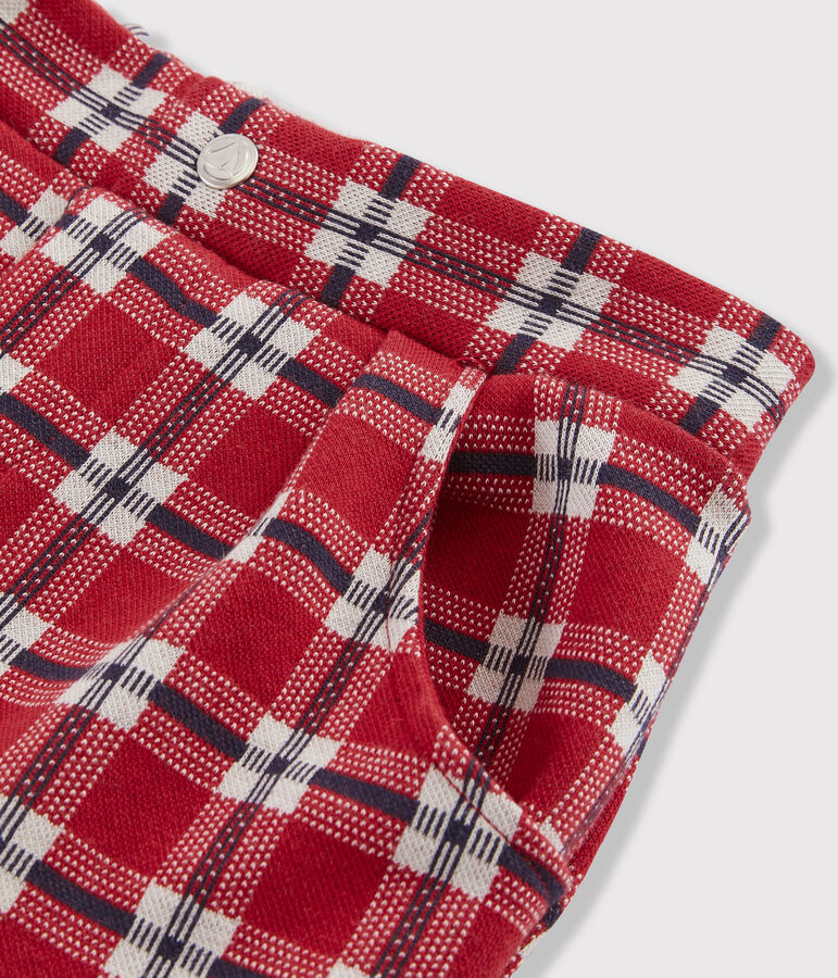 Short en maille enfant fille rouge/multicouleur