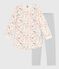 Chemise de nuit et legging enfant en molleton imprimé fleurs MILK/ MULTICO