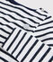 Marinière en jersey enfant fille blanc MARSHMALLOW/ SMOKING ARGENT BRILLANT