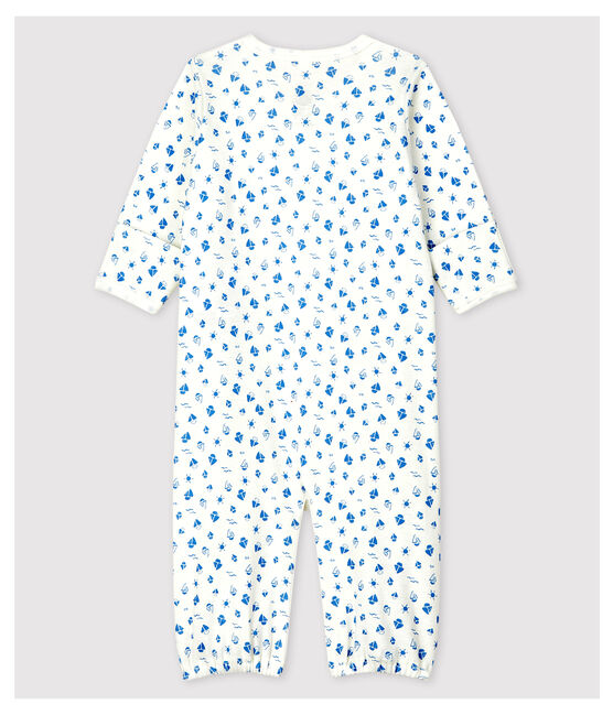 Combisac à étoiles bébé en coton biologique blanc MARSHMALLOW/gris GRIS