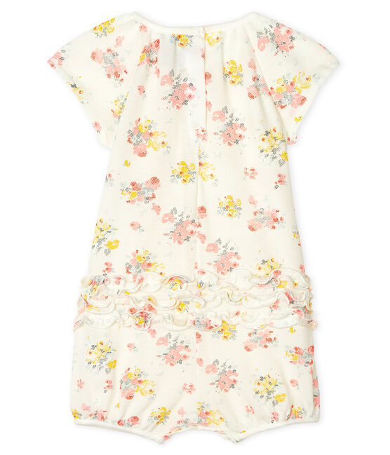 Combicourt imprimé bébé fille blanc MARSHMALLOW/blanc MULTICO