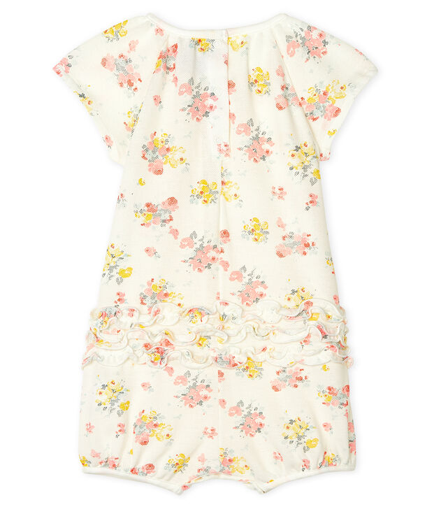 Kort babypakje met print babymeisje wit/multicouleur